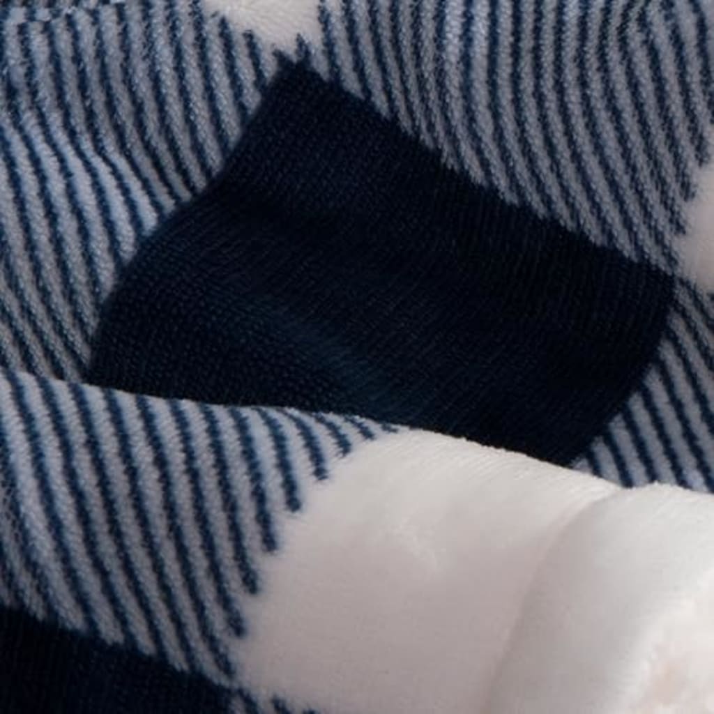 Elegant Comfort Ultra Soft Reversible Buffalo Plaid Flannel Sherpa Blanket - Cozy Silky Checkered Fleece Throw for Couch, Bed - Plush Fuzzy Warm Winter Blanket for Gift, Queen, Navy
